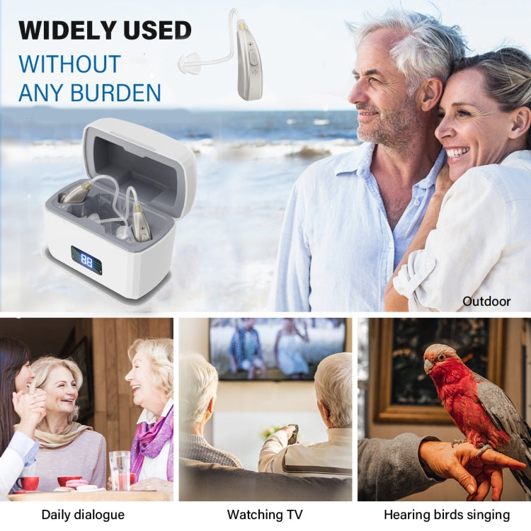 Z-126  Rechargeable Digital Display Hearing Aid Ear-hanging Sound Amplifier - Silver