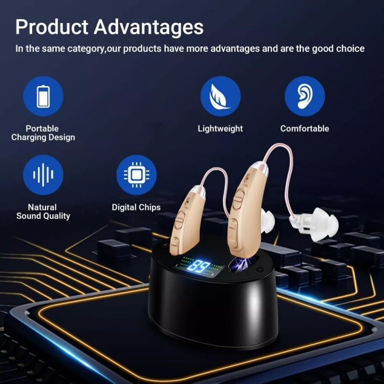 Z-128 Mini Invisible Rechargeable Digital Hearing Aid Personal Sound Amplifier - Skin Color