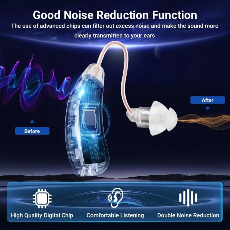 Z-128 Mini Invisible Rechargeable Digital Hearing Aid Personal Sound Amplifier - Skin Color