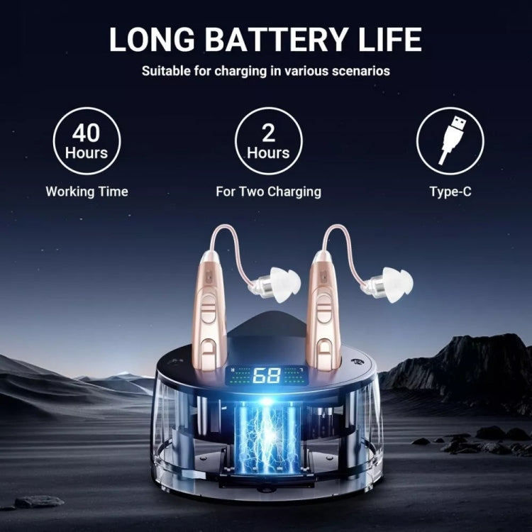 Z-128 Mini Invisible Rechargeable Digital Hearing Aid Personal Sound Amplifier - Skin Color