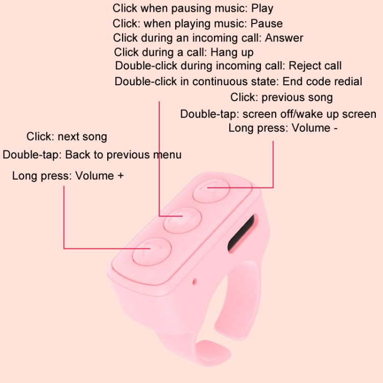 Bluetooth 3 Keys Remote Finger Ring Video Controller Novel Page Flip Photo Tool