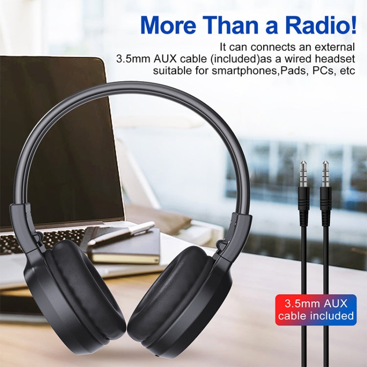 F4 Digital Display Automatic Scanning Foldable FM Radio Headphone, Spec: Charging Version