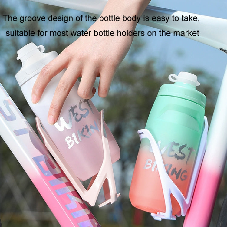 WEST BIKING 750ML Bicycle Water Bottle Portable Outdoor Cycling Water Cup, Color: White Blue Gradient