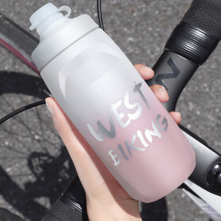 WEST BIKING 750ML Bicycle Water Bottle Portable Outdoor Cycling Water Cup, Color: White Blue Gradient