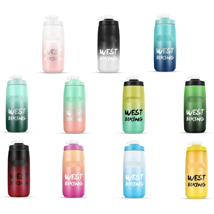 WEST BIKING 620ML Bicycle Water Bottle Portable Outdoor Cycling Water Cup, Color: Black Gray Gradient