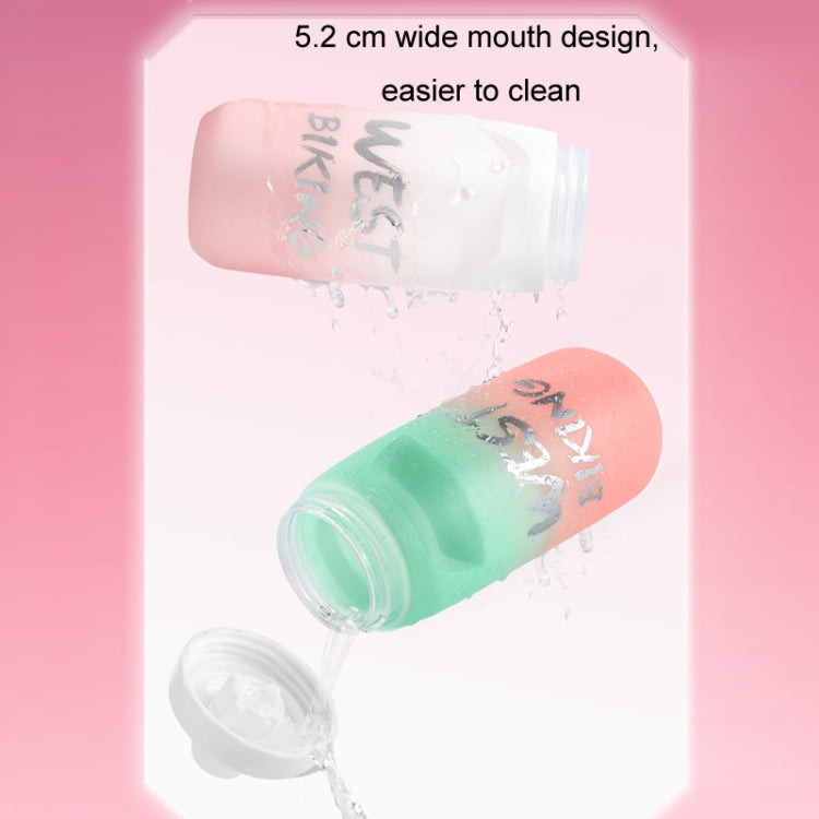 WEST BIKING 620ML Bicycle Water Bottle Portable Outdoor Cycling Water Cup, Color: White Blue Gradient
