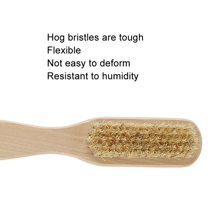 Double-Sided Foot Grinder Pig Bristle Brush Wooden Cleaning Massage Small Brush - Original Color