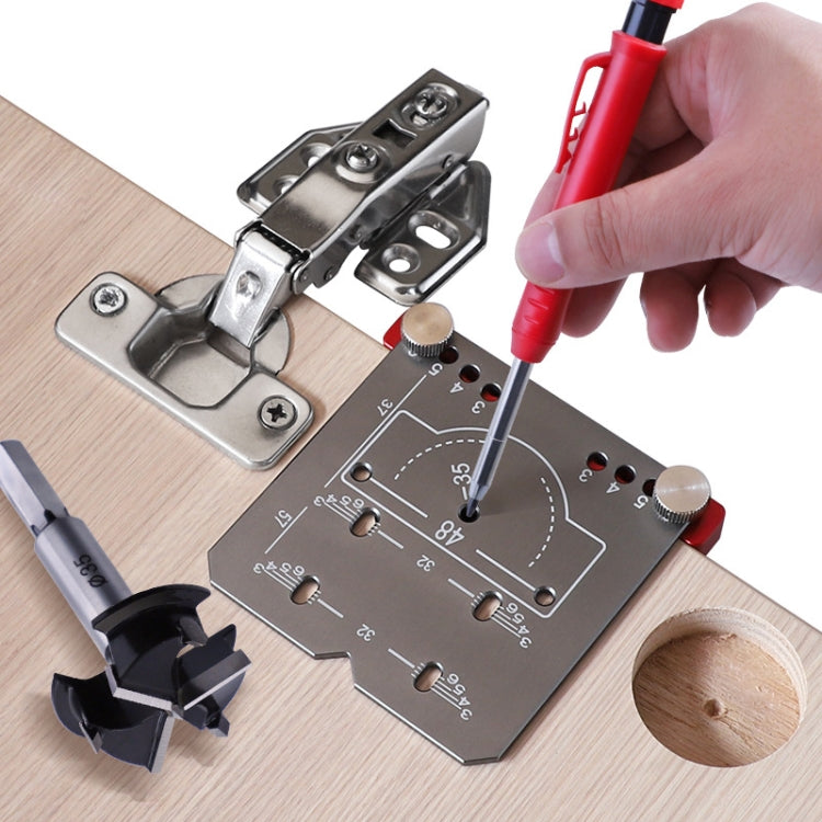 4pcs / Set 35mm Hinge Drilling Locator Hinging Hole Punching Auxiliary Tool, Color: Red