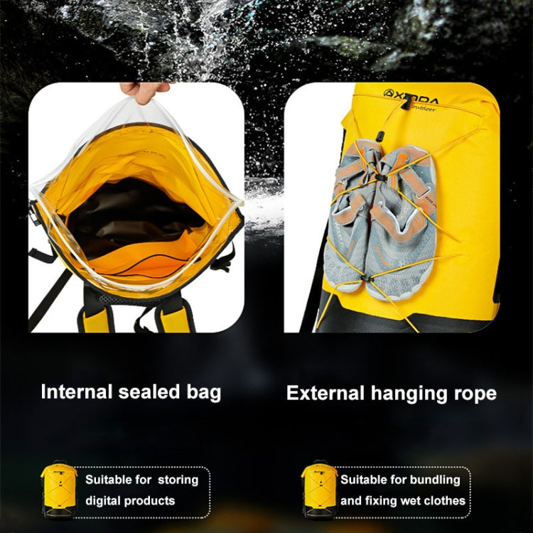XINDA XD-BAG19 IPX7 Waterproof Outdoor Stream Tracing Backpack Diving Bag, Color: Black-26L