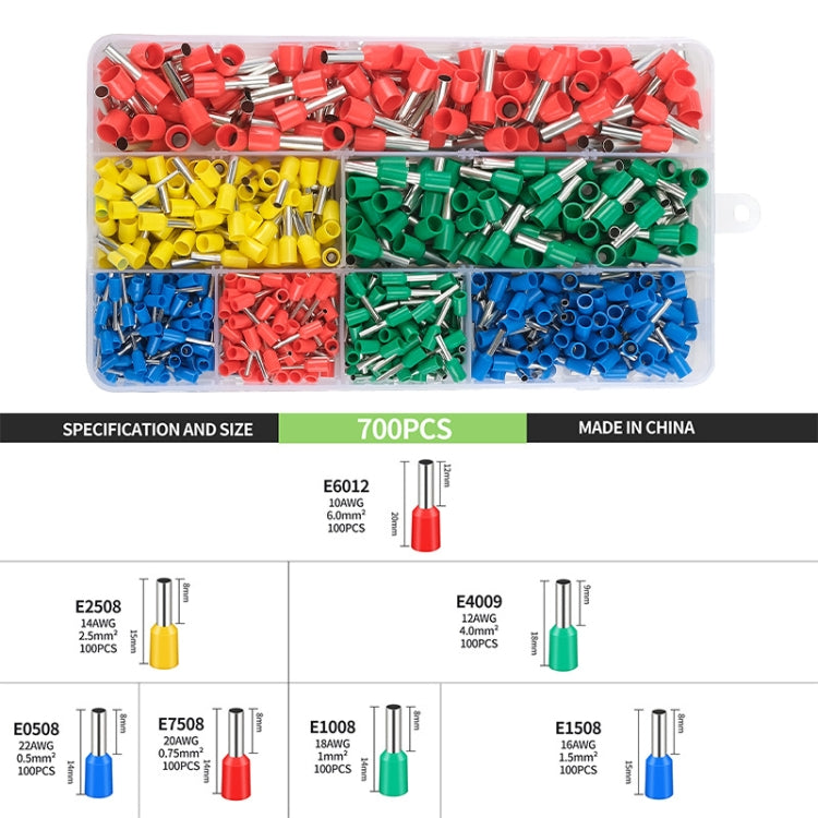 700pcs /Set  European Style Tube Type Wiring Cold Press Terminal Set