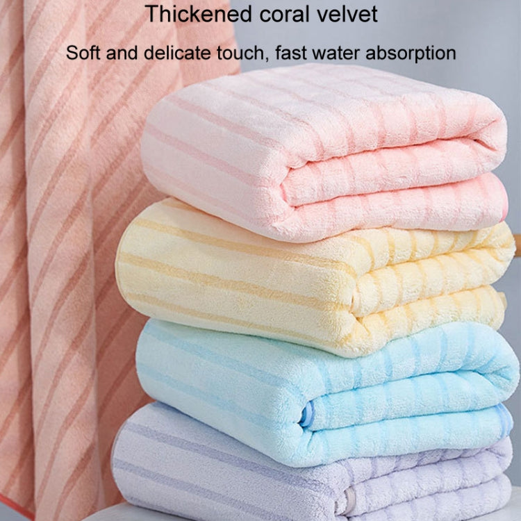 2pcs /Set Thickened Coral Velvet Bath Towel Beach Towel Soft Absorbent No Linting, Size: 70x140cm+35x75cm