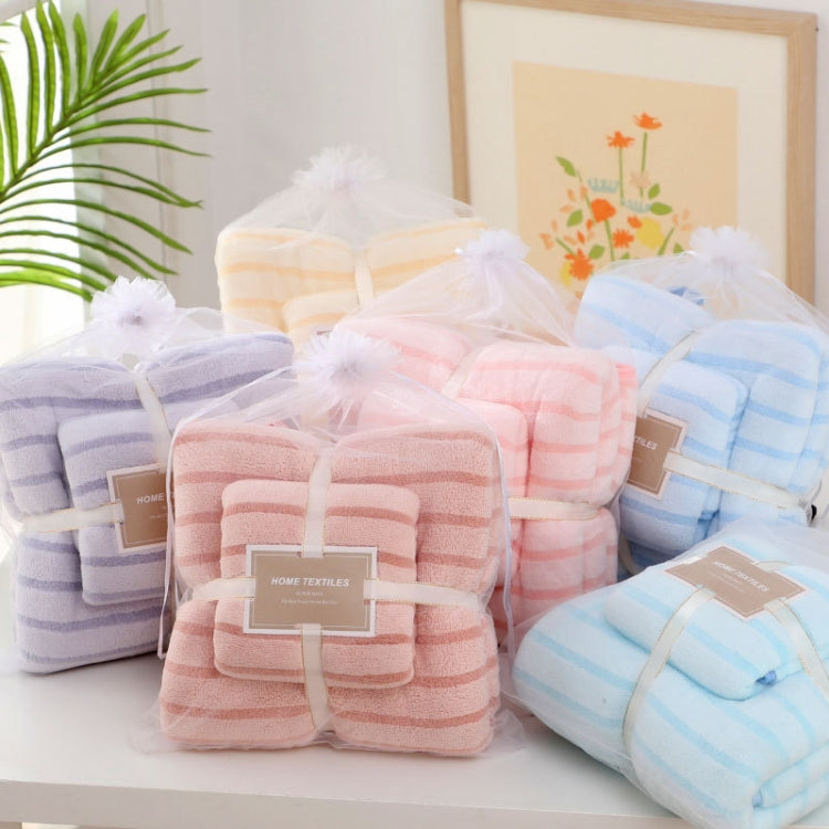 2pcs /Set Thickened Coral Velvet Bath Towel Beach Towel Soft Absorbent No Linting, Size: 70x140cm+35x75cm