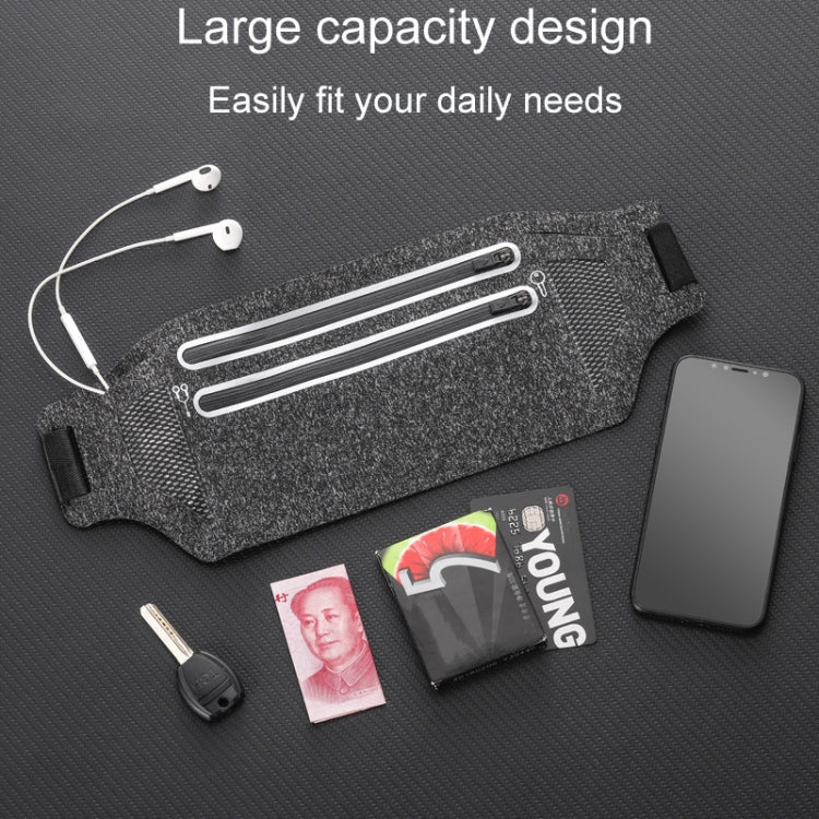Outdoor Running Cell Phone Waist Pack Men And Women Waterproof Sports Gear, Style: Single Zipper Hemp Gray