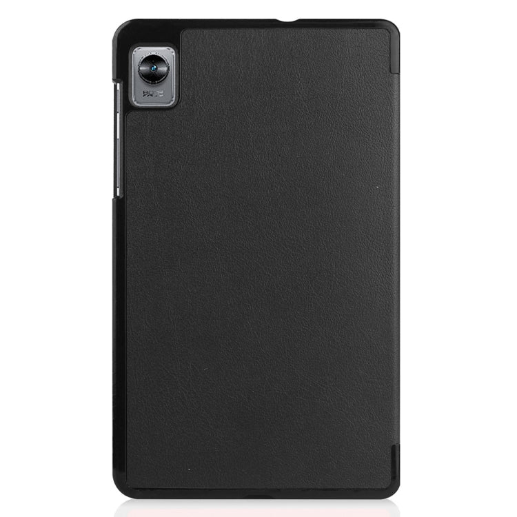 For Blackview Tab 60 8.68-Inch 2023 Custer Pure Color 3-Fold Holder Smart Leather Tablet Case