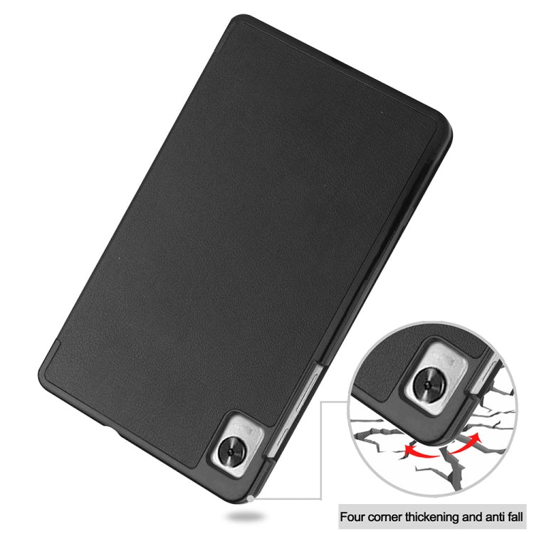 For Blackview Tab 60 8.68-Inch 2023 Custer Pure Color 3-Fold Holder Smart Leather Tablet Case