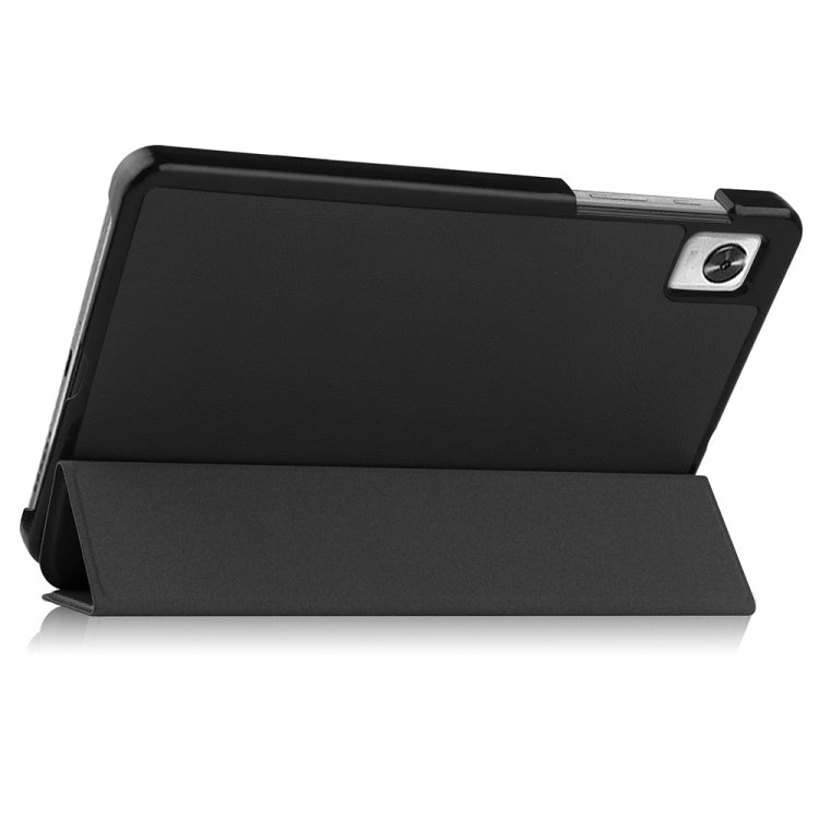 For Blackview Tab 60 8.68-Inch 2023 Custer Pure Color 3-Fold Holder Smart Leather Tablet Case