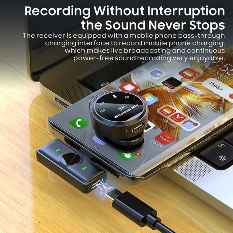 J6 Smart Digital Display Noise Reduction Magnetic Wireless Collar Microphone, Spec: 8 Pin