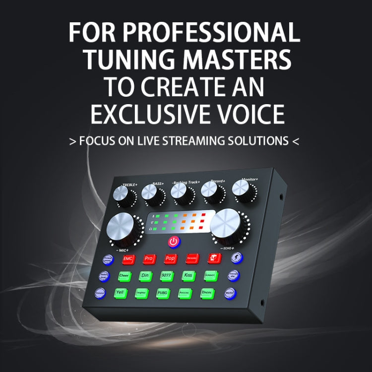 V8S Audio Mixer Live Voice Changer External Sound Card, Color: Black