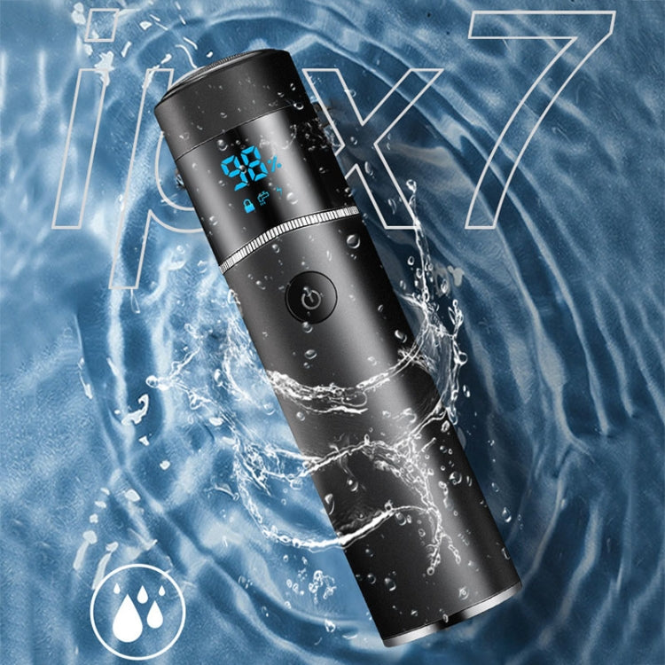 S-1090 IPX7 Waterproof 8D Portable LED Digital Display Round Electric Shaver