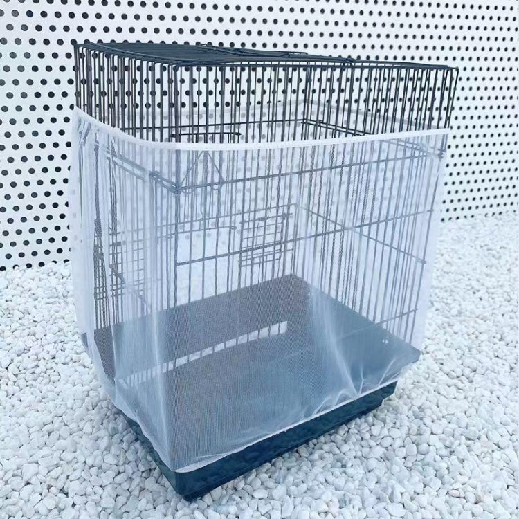 Encrypted Splashproof Birdcage Mesh Dust Blocking Accessory Parrot Octopus Screen Cage Covers, Size: L - White