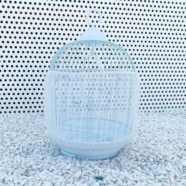 Encrypted Splashproof Birdcage Mesh Dust Blocking Accessory Parrot Octopus Screen Cage Covers, Size: L - White