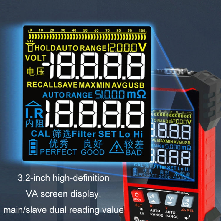 Battery Internal Resistance Tester Lead-Acid Alkaline Lithium Battery Tester, Model: IR502