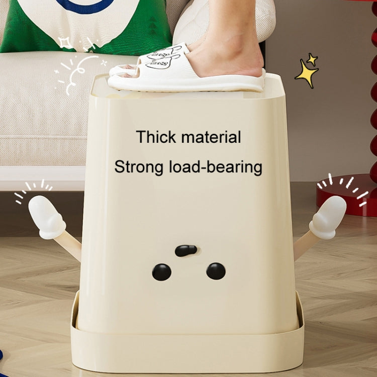 Cute Square Trash Can Household Living Room Bathroom Garbage Bin, Style: 7L Standing Brown