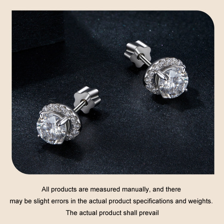 S925 Sterling Silver With White Gold Moissanite Earrings - MSE054