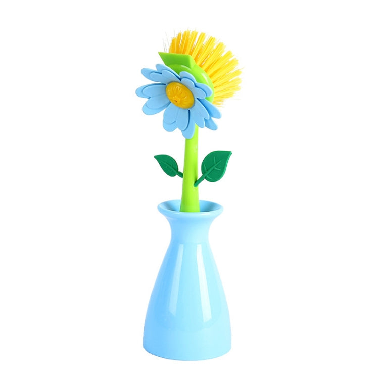 Flower Shaped Long Handle Pot Brush Kitchen Dishes Brush Sink Stove Cleaning Tool