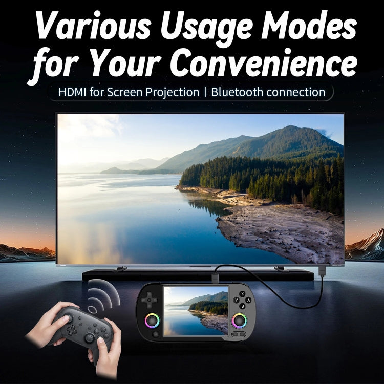 ANBERNIC RG40XXH WIFI Wireless Joystick Pocket Console HDMI Connection TV Online Sparring Game Console 64G - Gray