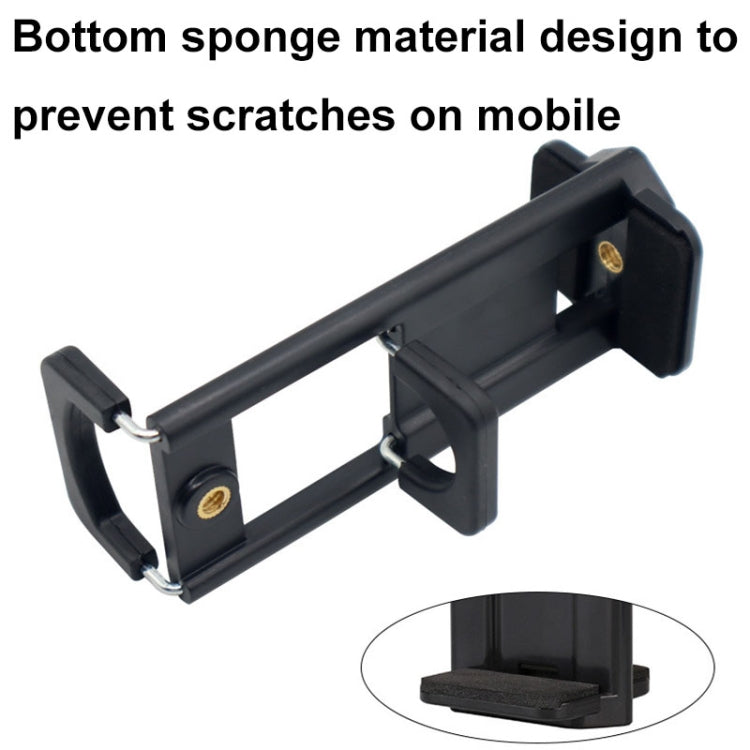 Desktop Live Dual-purpose Mobile Phone Holder Photography Tripod Tablet Clamp - Black
