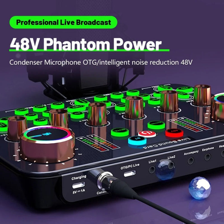 K600 48V English Version Live Dedicated Sound Card - Black