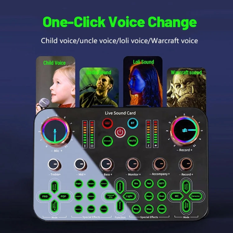 K600 48V English Version Live Dedicated Sound Card - Black