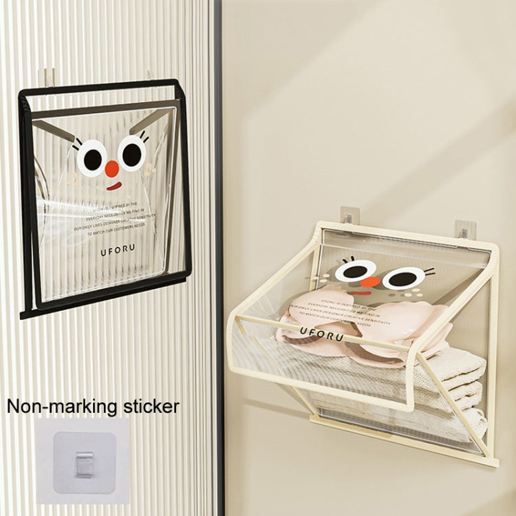 Bathroom Hanging Bag Foldable Transparent With Lid Waterproof Clothes Socks Storage Bag, Color: Small Beige