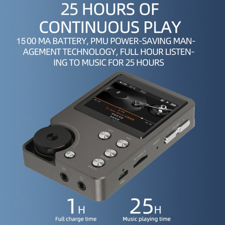 Without TF Card HIFI Lossless DSD256 Music Player Sports MP3 - Silver Gray
