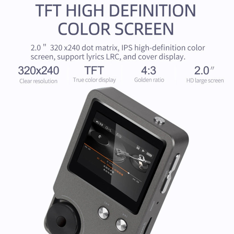 With 128GB TF Card HIFI Lossless DSD256 Music Player Sports MP3 - Silver Gray