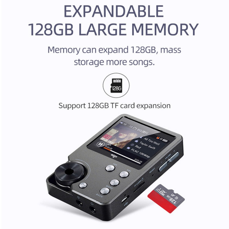 Without TF Card HIFI Lossless DSD256 Music Player Sports MP3 - Silver Gray