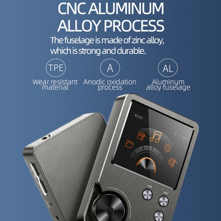 With 64GB TF Card HIFI Lossless DSD256 Music Player Sports MP3 - Silver Gray
