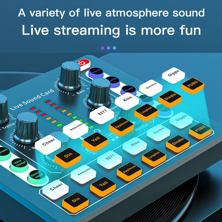 M8 Recording And Singing Live Bluetooth Sound Card Set, Color: Black