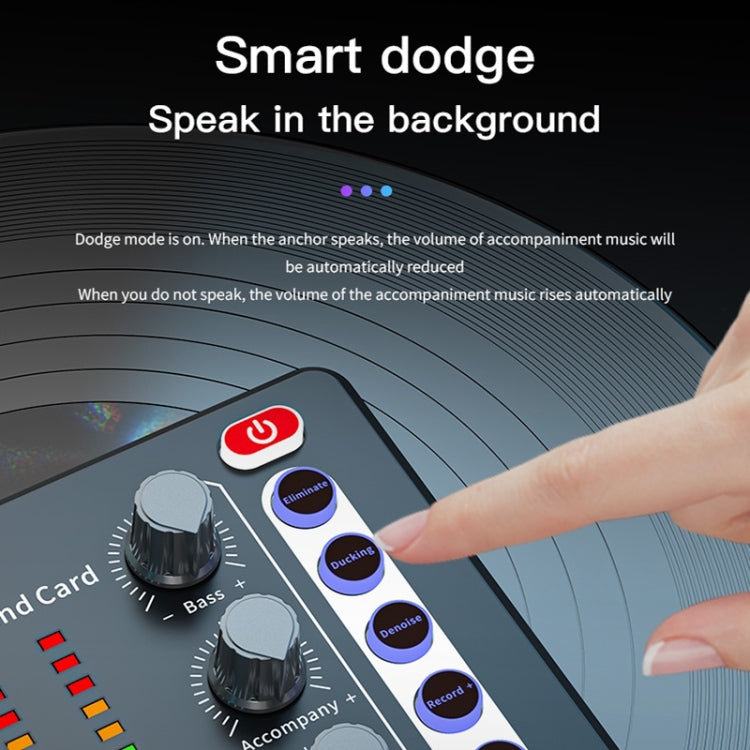 M8 Recording And Singing Live Bluetooth Sound Card Set, Color: Black+Gold Cantilever