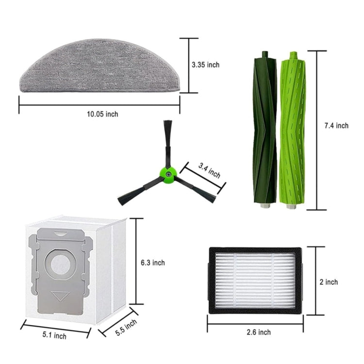 For iRobot Roomba Combo i5 / i5+ / j5 / j5+ Robot Vacuum And Mop Replacement Parts 2pcs Edge Brush