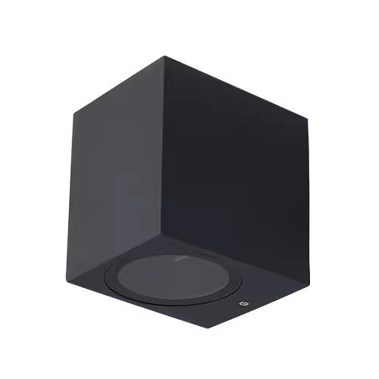 LED Outdoor Wall Lights Waterproof Exterior Villa Door Patio Lights Background Glow Spotlights, Style: 1-head Square With GU10 Bulb