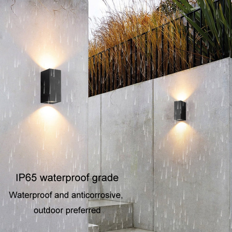 LED Outdoor Wall Lights Waterproof Exterior Villa Door Patio Lights Background Glow Spotlights, Style: 1-head Square With GU10 Bulb