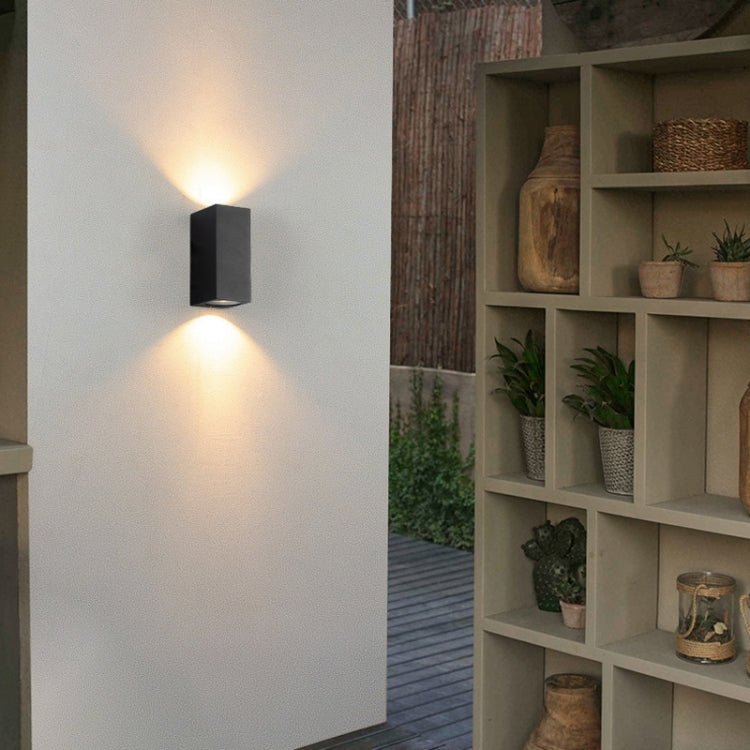 LED Outdoor Wall Lights Waterproof Exterior Villa Door Patio Lights Background Glow Spotlights, Style: 1-head Square Without GU10 Bulb