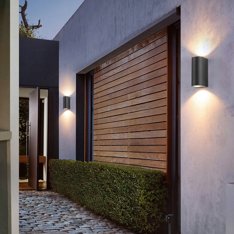 LED Outdoor Wall Lights Waterproof Exterior Villa Door Patio Lights Background Glow Spotlights, Style: 1-head Round Without GU10 Bulb