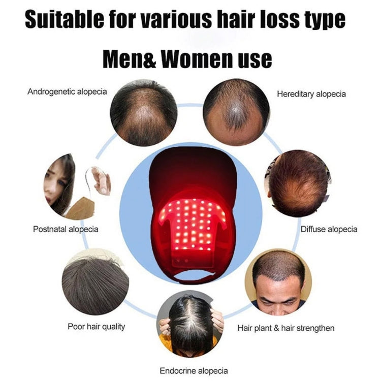 Red Blue Light Hair Care Apparatus Infrared Hair Tightening Apparatus Hair Care And Hair Nourishing Cap - Black