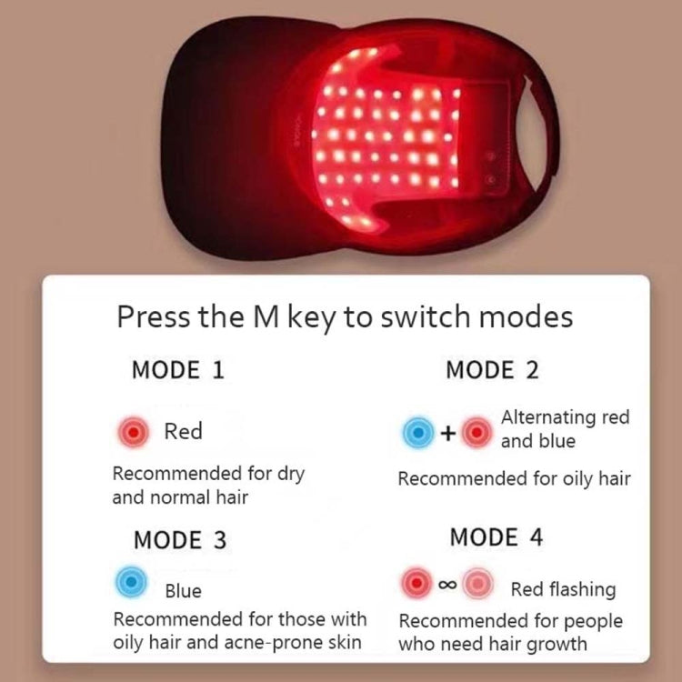 Red Blue Light Hair Care Apparatus Infrared Hair Tightening Apparatus Hair Care And Hair Nourishing Cap - Black