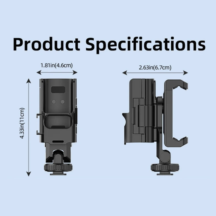For DJI Osmo Pocket 3 Phone Holder Expansion Bracket With 3 Cold Shoe Port - Black