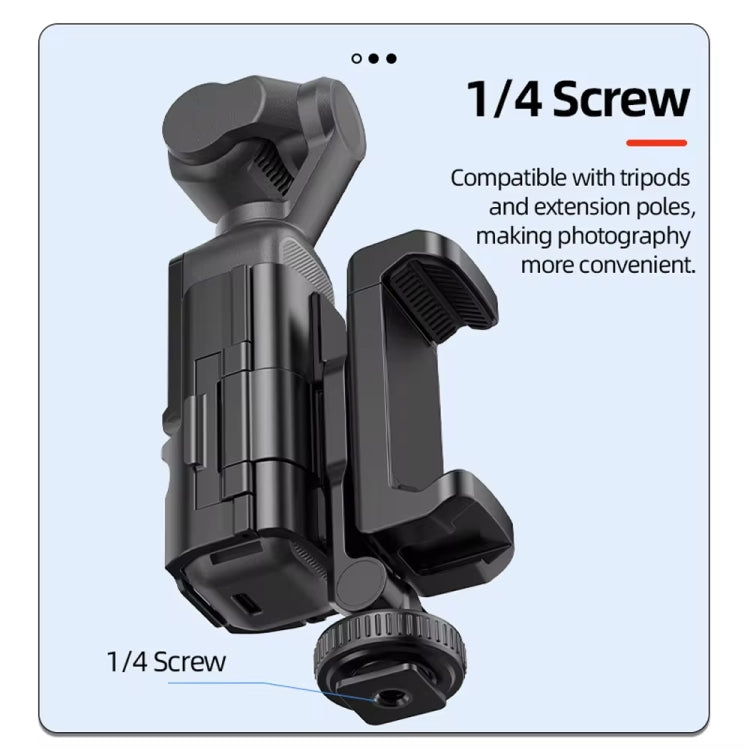 For DJI Osmo Pocket 3 Phone Holder Expansion Bracket With 3 Cold Shoe Port - Black