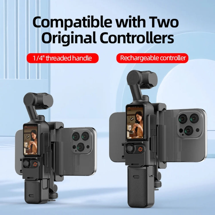 For DJI Osmo Pocket 3 Phone Holder Expansion Bracket With 3 Cold Shoe Port - Black